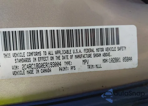 2014 Chrysler Town & Country Touring z USA, uszkodzony, nr VIN 2C4RC1BG0ER193004